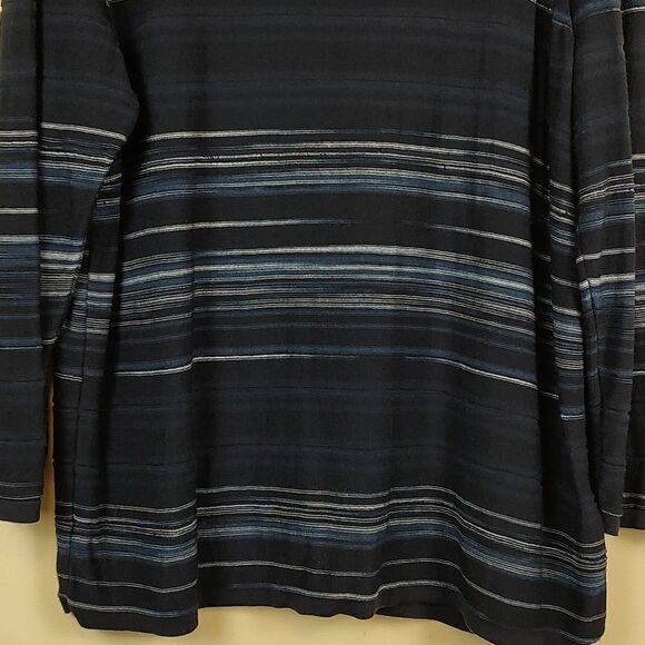 Lauren Ralph Lauren Mixed Stripe Long Sleeve Textured Knit Tunic Sweater Top - Picture 6 of 11